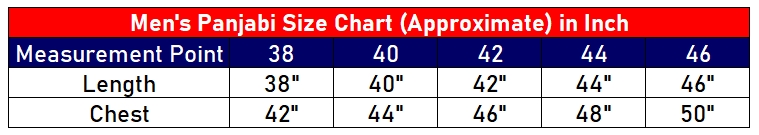 Size Chart (Panjabi)